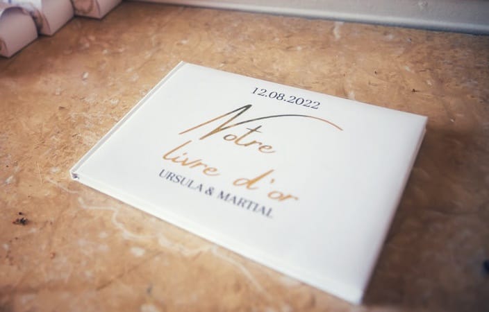 Livre d'or mariage or chic